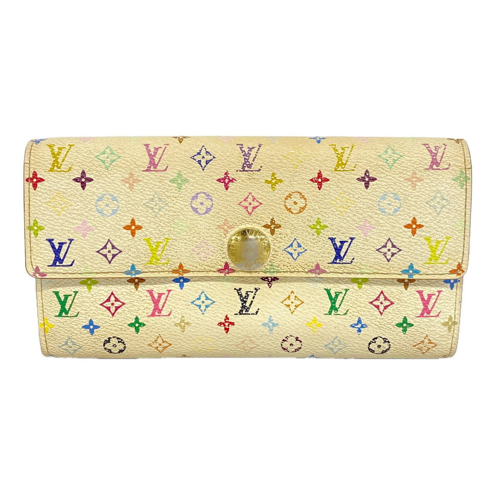 Louis Vuitton Long Wallet Monogram Multicolor Pochette Portemonnaie Credit M6...